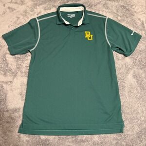 Columbia Golf Baylor Bears Green Short Sleeve Polo Shirt Men's M‎